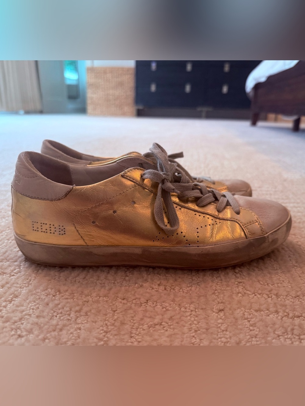Golden Goose Metallic Gold Low-Top Sneakers